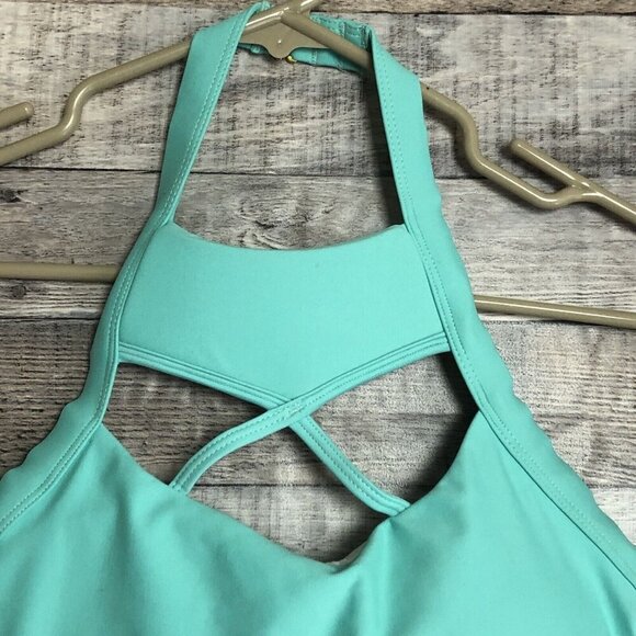 Chestee C Bar Bella Kandace Halter Sports Bra Mint Green Size 8 - Picture 2 of 9